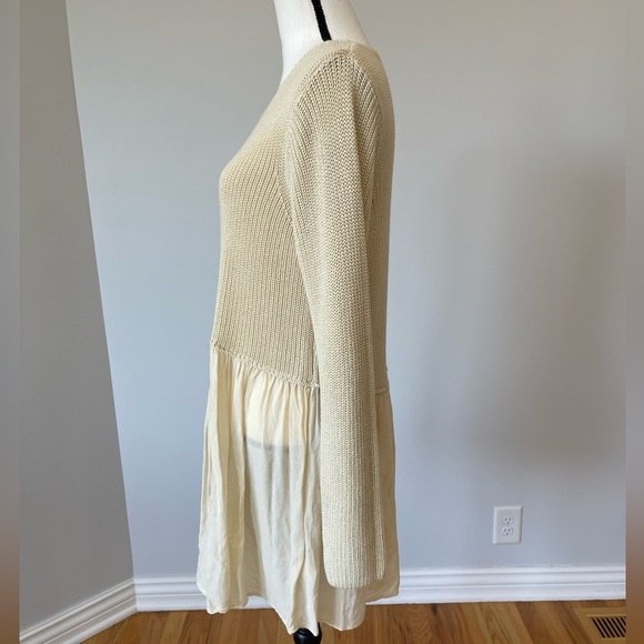 Westbound Tunic Blouse mixed material size XL neutral cottage costal work boots - Picture 7 of 9